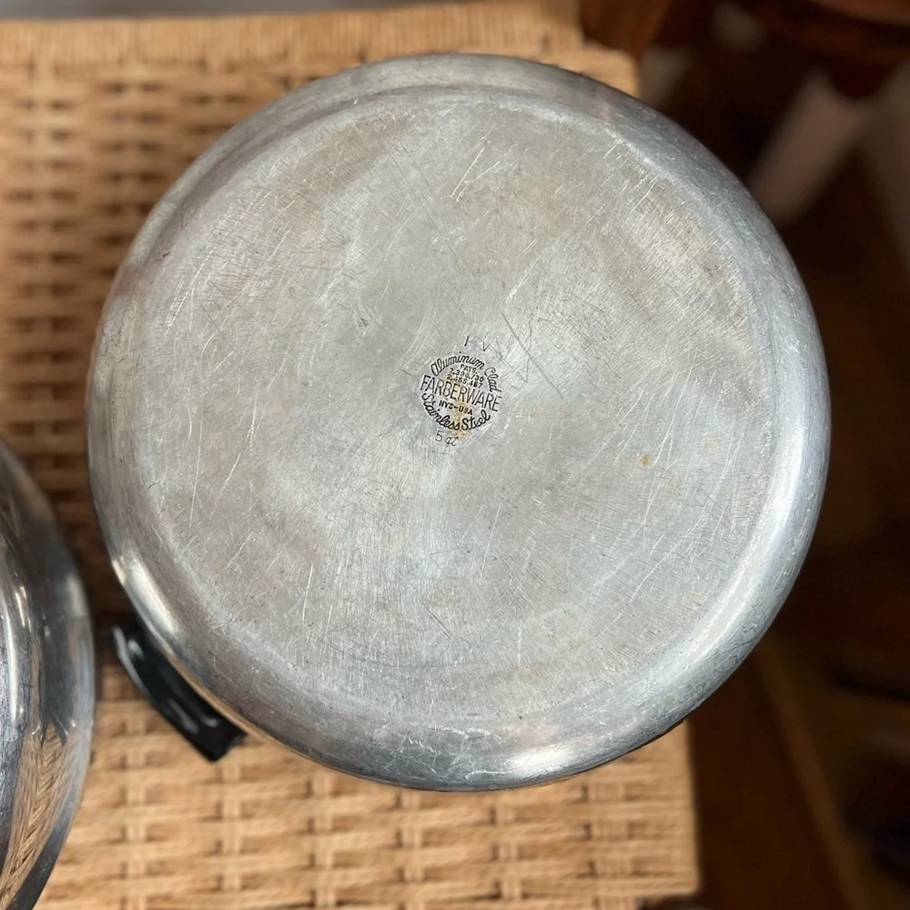 Vintage Farberware USA 10” Skillet & Dutch Oven Set w/ Dome Lid Stainless